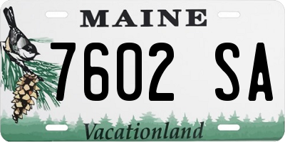 ME license plate 7602SA