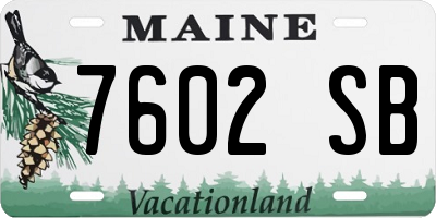 ME license plate 7602SB