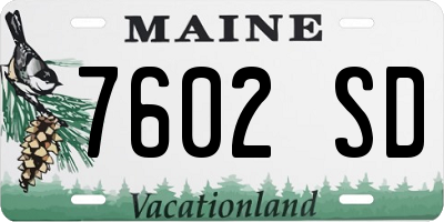 ME license plate 7602SD