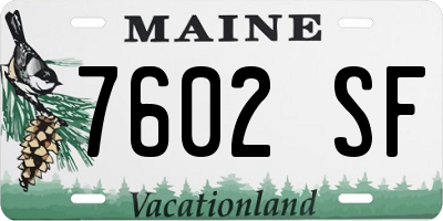 ME license plate 7602SF