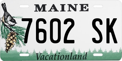 ME license plate 7602SK