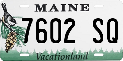 ME license plate 7602SQ
