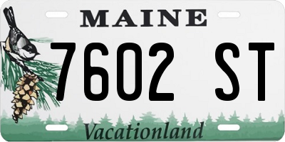 ME license plate 7602ST
