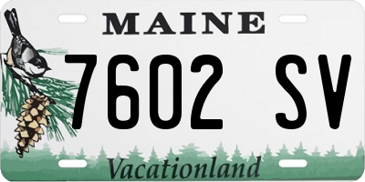 ME license plate 7602SV