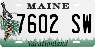 ME license plate 7602SW