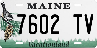 ME license plate 7602TV