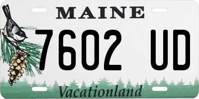 ME license plate 7602UD