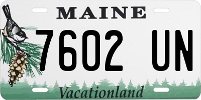 ME license plate 7602UN