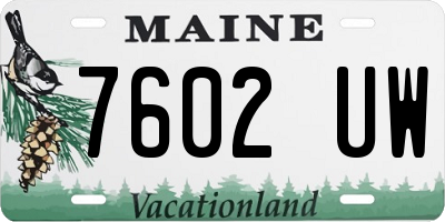 ME license plate 7602UW