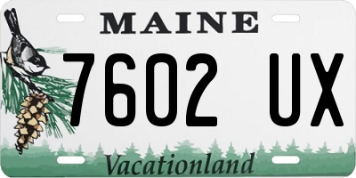 ME license plate 7602UX
