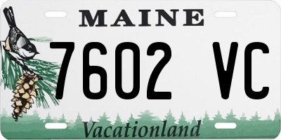 ME license plate 7602VC