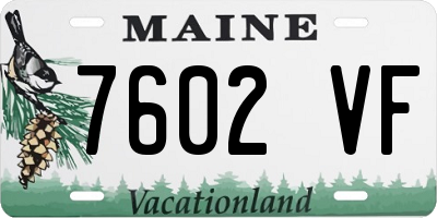 ME license plate 7602VF