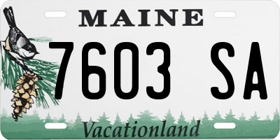 ME license plate 7603SA