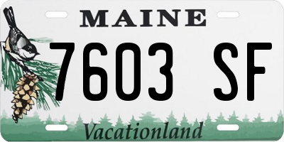 ME license plate 7603SF