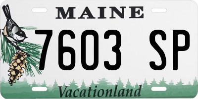 ME license plate 7603SP