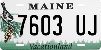 ME license plate 7603UJ