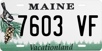 ME license plate 7603VF