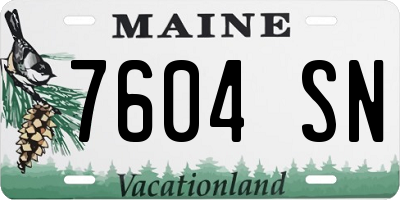 ME license plate 7604SN