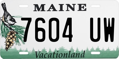 ME license plate 7604UW