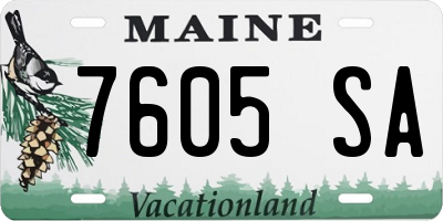 ME license plate 7605SA