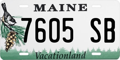 ME license plate 7605SB