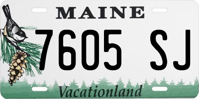 ME license plate 7605SJ
