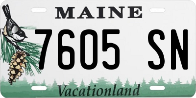 ME license plate 7605SN