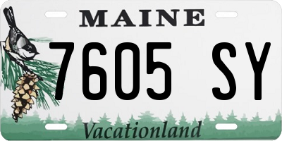 ME license plate 7605SY