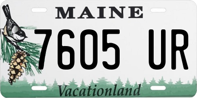 ME license plate 7605UR