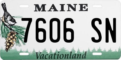 ME license plate 7606SN