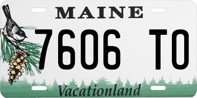 ME license plate 7606TO