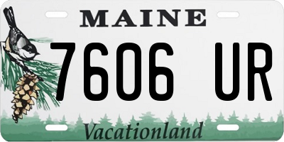 ME license plate 7606UR