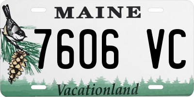 ME license plate 7606VC