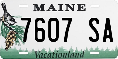 ME license plate 7607SA