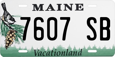 ME license plate 7607SB