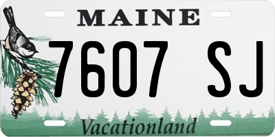 ME license plate 7607SJ