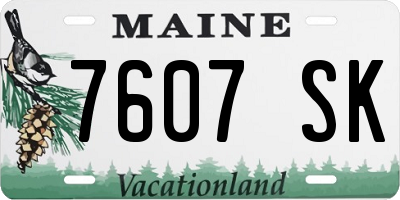 ME license plate 7607SK