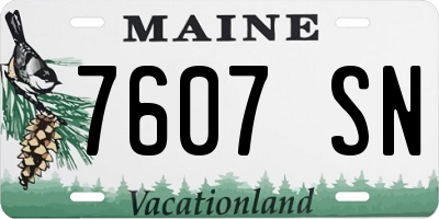 ME license plate 7607SN