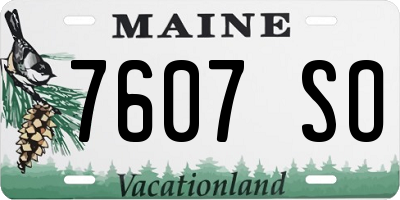 ME license plate 7607SO