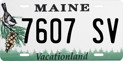 ME license plate 7607SV