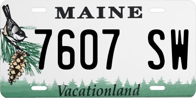 ME license plate 7607SW