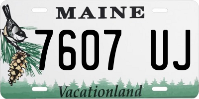 ME license plate 7607UJ