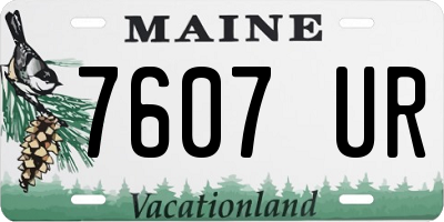 ME license plate 7607UR