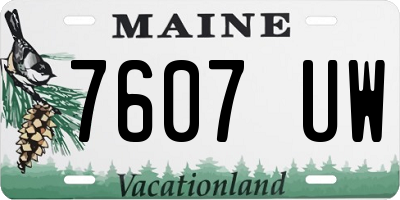 ME license plate 7607UW