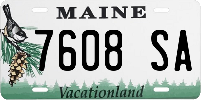 ME license plate 7608SA