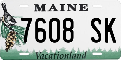 ME license plate 7608SK