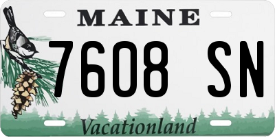 ME license plate 7608SN