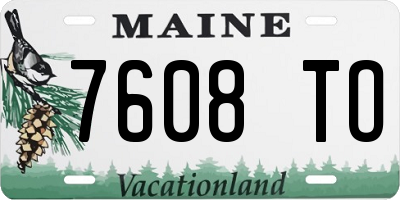 ME license plate 7608TO