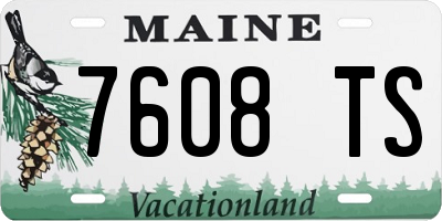 ME license plate 7608TS