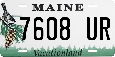 ME license plate 7608UR